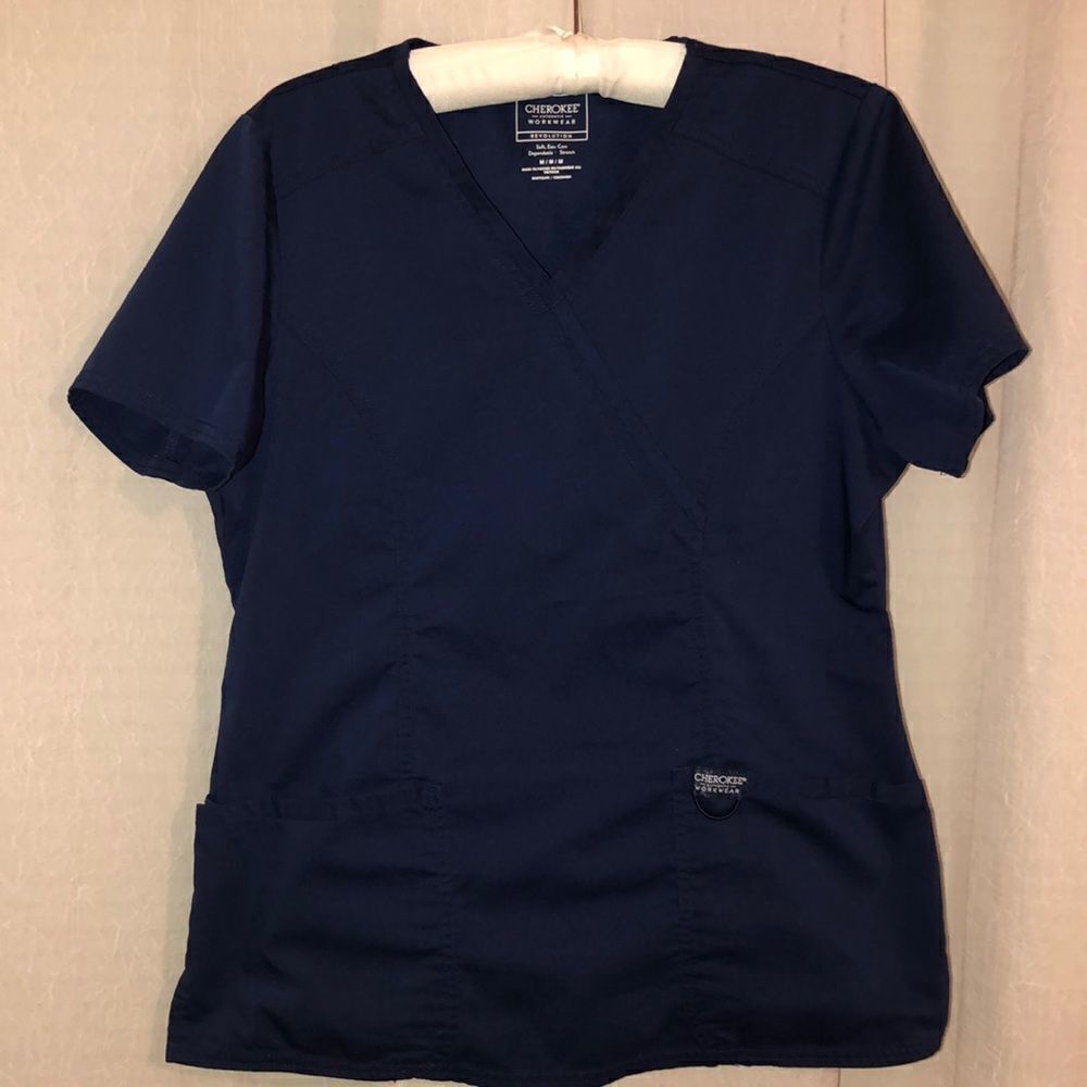 Cherokee M Stretch Navy Scrub Top